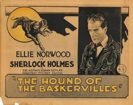 Lobby card of film The Hound of the Baskervilles 1921.